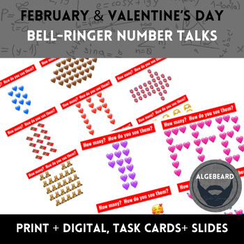 Preview of February Valentine's Day bell-ringer number talks