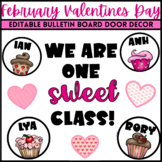 February Valentines Day Bulletin Board Door Decor Editable