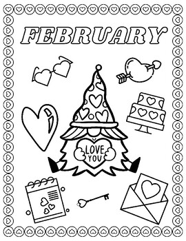 February Valentines Day Colroing Sheet by The Learning Ground | TPT