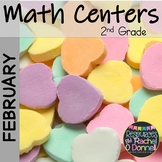 February Valentines Math Centers Second Grade