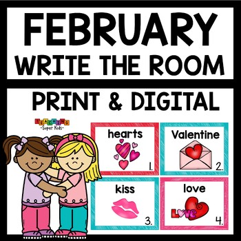 Preview of February Write the Room Print and Digital