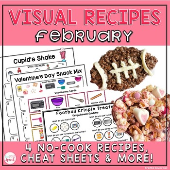 Preview of February Visual Recipes | Cheat Sheets | Speech Therapy | Life Skills