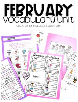 Preview of February Vocabulary Unit- for Student's with Special Needs