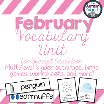 Preview of February Vocabulary Unit for Special Education