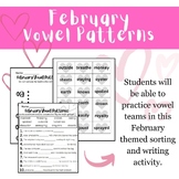February Vowel Patterns Sort Reading Intervention Activity
