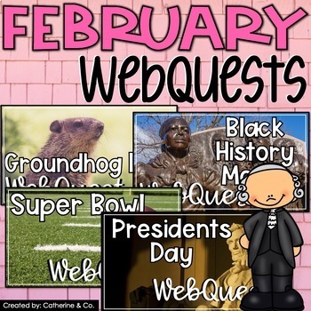 Preview of February WebQuest Bundle | Black History Month Project & Presidents Day Activity