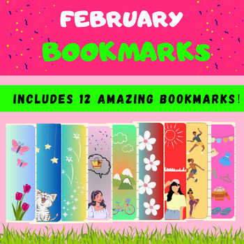 Preview of February Wonderful Bookmarks/ Spring Bookmarks/ Valentine's Day Gift