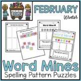 February Word Mines CCSS Spelling Puzzles