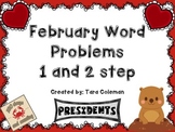 February Word Problems (1 & 2 step)