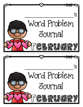 February Word Problems Journal Booklet by Cute in Second | TpT