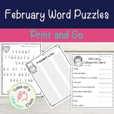 February Word Puzzles