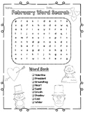 Free Printable February Word Search