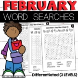 February Word Searches Worksheets {differentiated} - Fun B