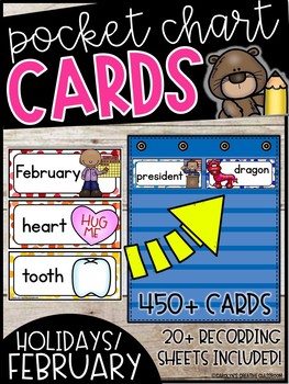 Preview of February Word Wall Words - Valentine's Day, Dental Health, and more!