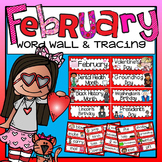 Word Wall and Tracing: February (Valentine's Day, Winter, 