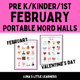 Portable Word Walls/Word Charts (February & Valentine's Day)