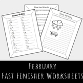 February Worksheets for Middle Grades
