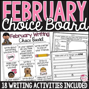 Preview of February Writing Activities 
