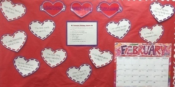 Preview of February Writing Bulletin Board Valentine's Day