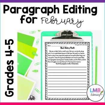 Preview of February Writing: Daily Paragraph Editing Worksheets