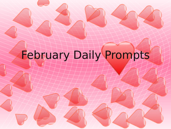 Preview of February Writing Daily Prompts - Full Month!