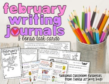 Preview of February Writing Journal and Task Cards