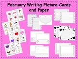 February Writing Picture Cards and Paper Writing Center