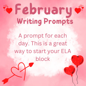 February Writing Prompt Journal by Livin' The Third Life | TPT