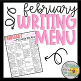 February Writing Prompt Menu