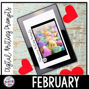 Preview of February Writing Prompt Paper and Digital Writing Prompts