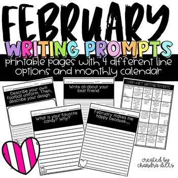February Printable Writing Prompts by Teaching with Crayons and Curls