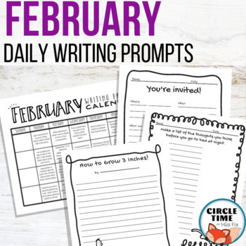 Preview of NO PREP Journaling February Writing Prompts Fun Question of the Day