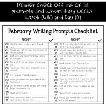 February Writing Prompts {Digital}: A PAPERLESS Resource by Angela Linzay