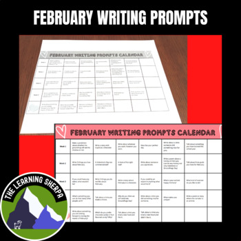 February Writing Prompts Calendar | High School Journal Writing Prompts ...