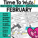February Writing Prompts Choice Board Activities Journal P