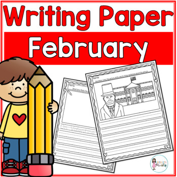 Preview of February Writing Prompts & Paper