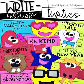 Preview of February Writing Prompts Valentine's Day Groundhogs Day Presidents Day