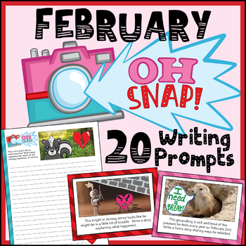 Preview of February Writing Prompts - Valentine's Day Writing Prompts - February Activities