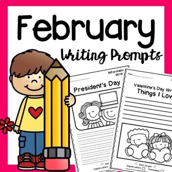 Preview of February Writing Prompts | Winter Writing Journal Worksheets