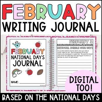 Preview of February Writing Prompts and Writing Journal 3rd Grade - 4th Grade - 5th Grade