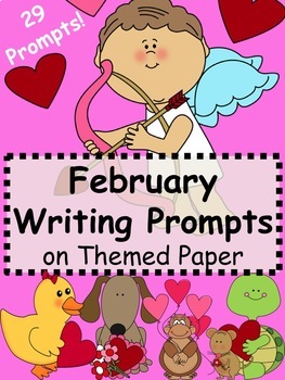 Preview of February Writing Prompts - February Themed Writing Prompts Journal (Gr. 3-5)