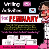 February Writing Activities / Writing Center NO PREP Printables