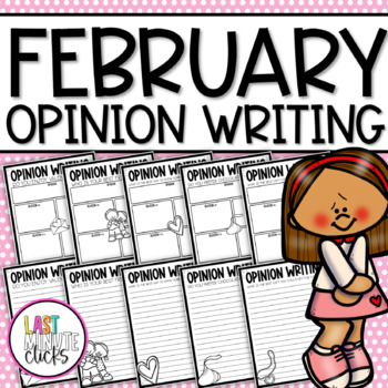 Preview of February and Valentine's Day Opinion Writing Prompts and Graphic Organizers