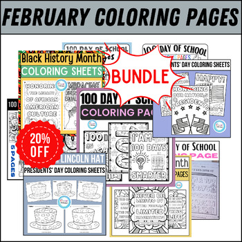 Preview of February coloring sheets, bulletin board, february activity pages,february craft