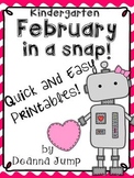 February in a Snap:  No Prep Printables for Math and Literacy