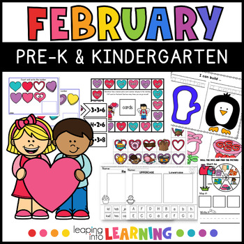 Preview of February kindergarten activities literacy math fine motor