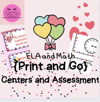 Preview of February {Read to Print} Math and ELA Centers