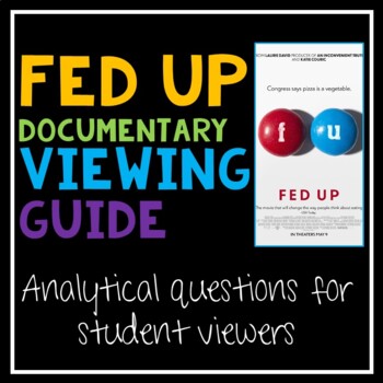 Preview of Fed Up Documentary Analysis for AP Language