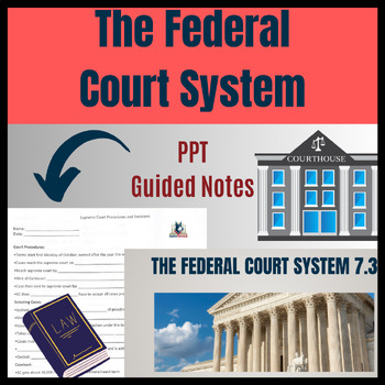 Preview of Federal Court System Judicial Branch PowerPoint & Guided Notes Digital Resource