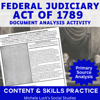 Preview of Federal Judiciary Act 1789 for Supreme Court Document Analysis Activity